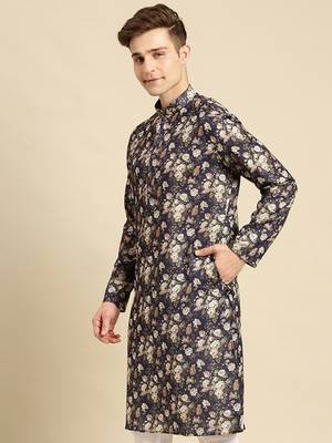 Sanwara Men Printed Cotton Straight Kurta PR_15 2