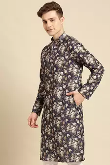 Sanwara Men Printed Cotton Straight Kurta PR_15