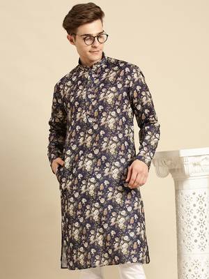 Sanwara Men Printed Cotton Straight Kurta PR_15 3