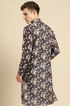 Sanwara Men Printed Cotton Straight Kurta PR_15