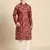 Cotton Floral Printed Dark Red Color Kurta With Churidar Set