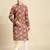Cotton Floral Printed Fire Red Color Kurta With Churidar Set
