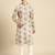 Cotton Floral Printed Dark white Color Kurta With Churidar Set