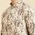 Cotton Floral Printed Dark white Color Kurta With Churidar Set
