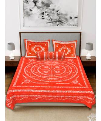 Ridan cotton batik print double bed sheet with pillow cover 1