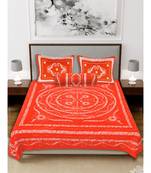 Ridan cotton batik print double bed sheet with pillow cover
