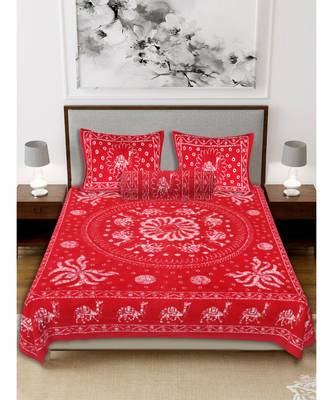 Ridan cotton batik print double bed sheet with pillow cover 1
