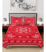 Ridan cotton batik print double bed sheet with pillow cover