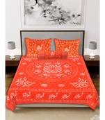 Ridan cotton batik print double bed sheet with pillow cover