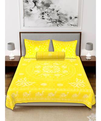Ridan cotton batik print double bed sheet with pillow cover 1