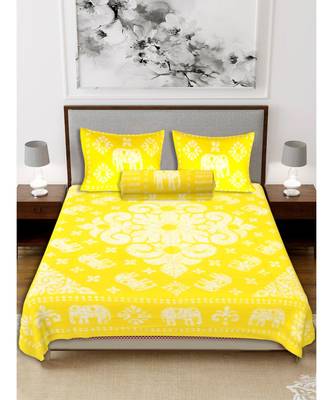 Ridan cotton batik print double bed sheet with pillow cover 1