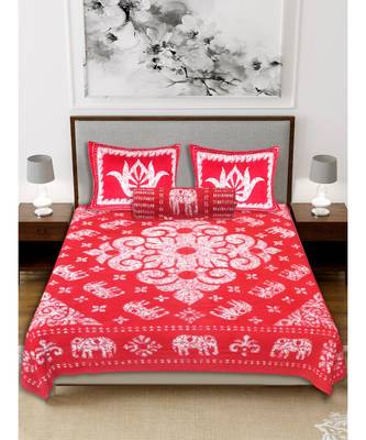 Ridan cotton batik print double bed sheet with pillow cover 1