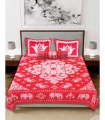 Ridan cotton batik print double bed sheet with pillow cover