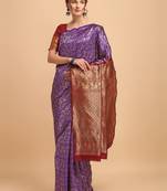 Lavender banarasi silk Woven Design Banarasi Saree