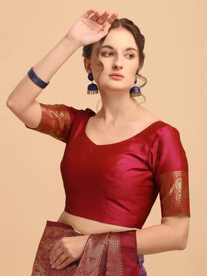 Lavender banarasi silk Woven Design Banarasi Saree 5