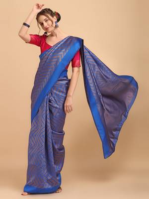 Blue banarasi silk Woven Design Banarasi Saree 1