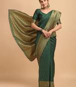 Green banarasi silk Woven Design Banarasi Saree