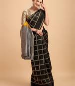 Black banarasi silk Woven Design Banarasi Saree