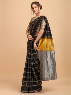Black banarasi silk Woven Design Banarasi Saree 2