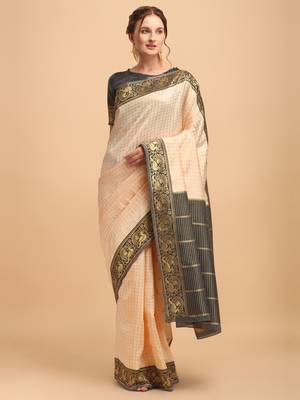 Cream banarasi silk Woven Design Banarasi Saree 1