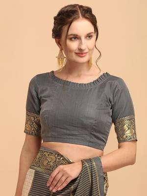 Cream banarasi silk Woven Design Banarasi Saree 5