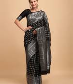 Black banarasi silk Woven Design Banarasi Saree