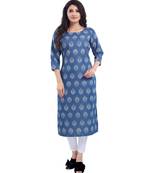 Denim kurti with Thread Work