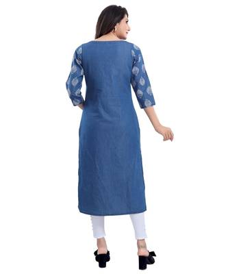 Denim kurti with Thread Work 2