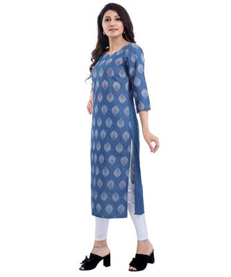 Denim kurti with Thread Work 3