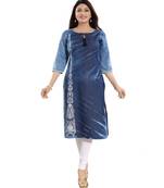 Mesmerising Mid Length Denim kurti