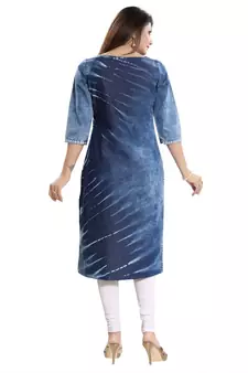 Mesmerising Mid Length Denim kurti