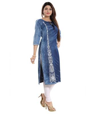 Mesmerising Mid Length Denim kurti 3