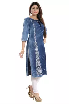 Mesmerising Mid Length Denim kurti