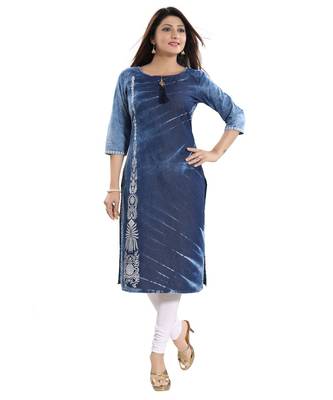 Mesmerising Mid Length Denim kurti 4