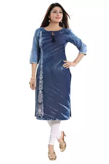 Mesmerising Mid Length Denim kurti