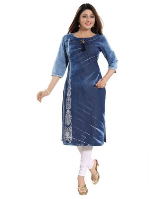 Mesmerising Mid Length Denim kurti 5