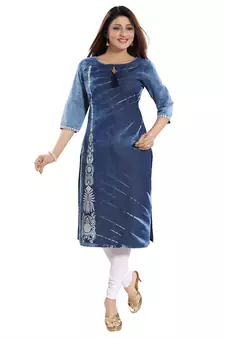 Mesmerising Mid Length Denim kurti