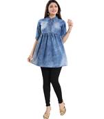 Dashing Dream Denim Short Frock Style kurti Top for Women