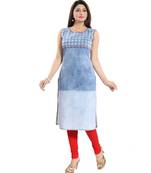 Daring Denim Fabric Designer Sleeveless kurti