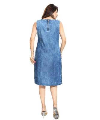 Zesty Denim Fabric Light Blue Sleeveless kurti from Snehal Creations 2