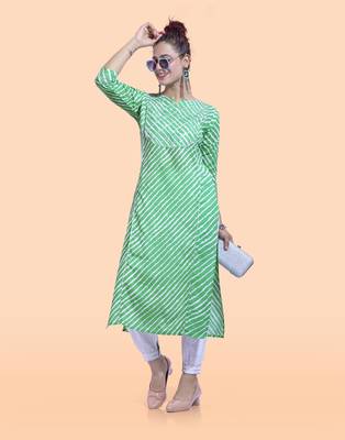 Cotton Bandhni Printed Straight Kurta Set For Women 1
