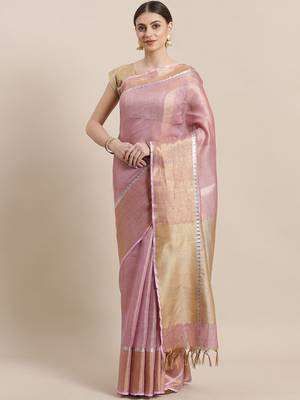 MS Handloon Tissue linen saree 1