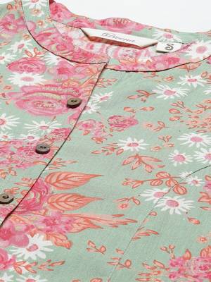 Green printed cotton ethnic-kurtis 2