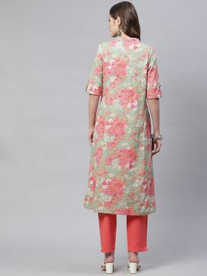 Green printed cotton ethnic-kurtis 4