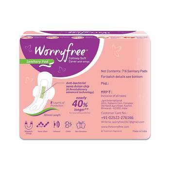 Worryfree Sanitary Napkins Cottony Soft Ultrathin XXL 6