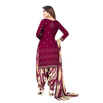 Maroon digital print crepe salwar 2