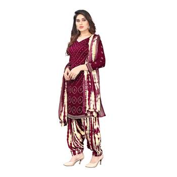 Maroon digital print crepe salwar 3
