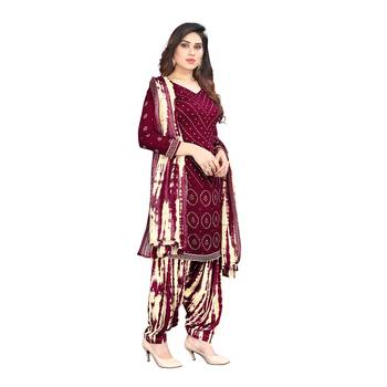 Maroon digital print crepe salwar 4