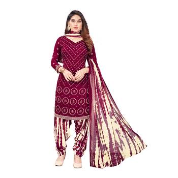 Maroon digital print crepe salwar 1