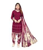 Maroon digital print crepe salwar